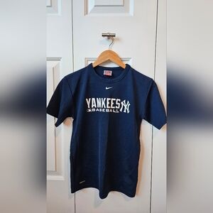 Yankees, Nike Dri Fit, Youth 12/14, Navy Baseball Tee